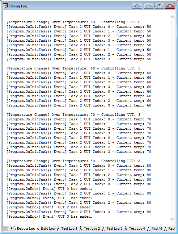 Debug log for sequential mode